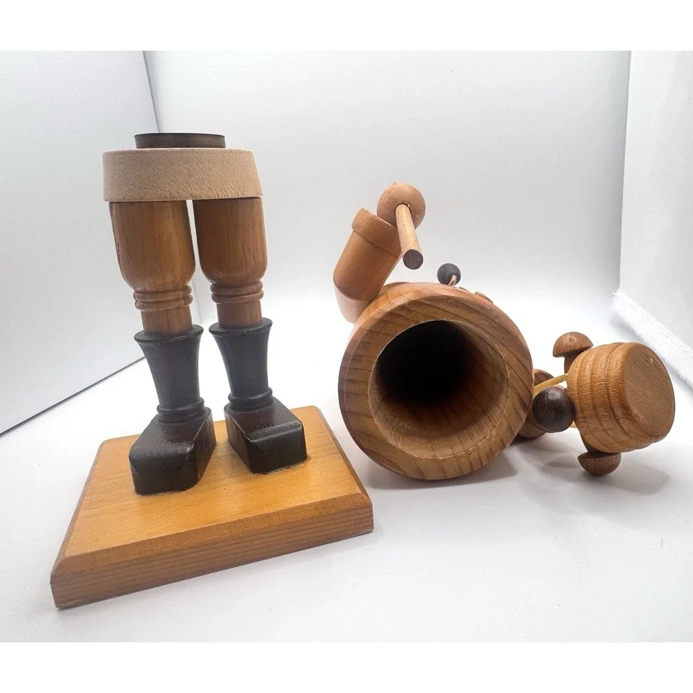 German Wooden Incense Smoker Mushroom Hunter Woodsman 8